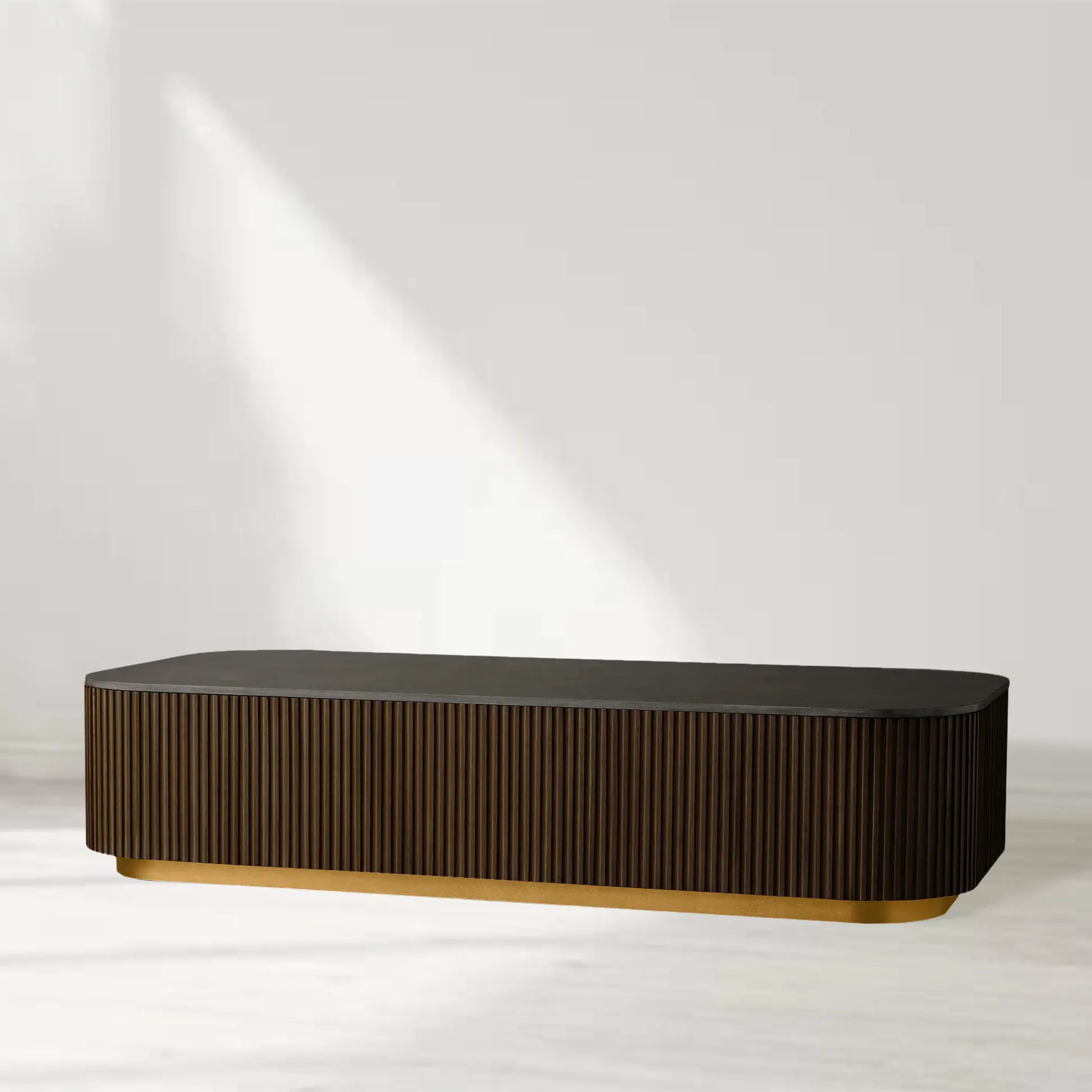 Finnley Solid Wood Coffee Table Stone Top Sofa Center Tea Table
