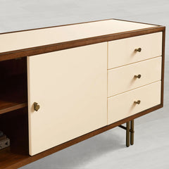 Henton Eucalyptus Wood TV Stand Living Room Entrance Six Drawers Cabinet Media Console