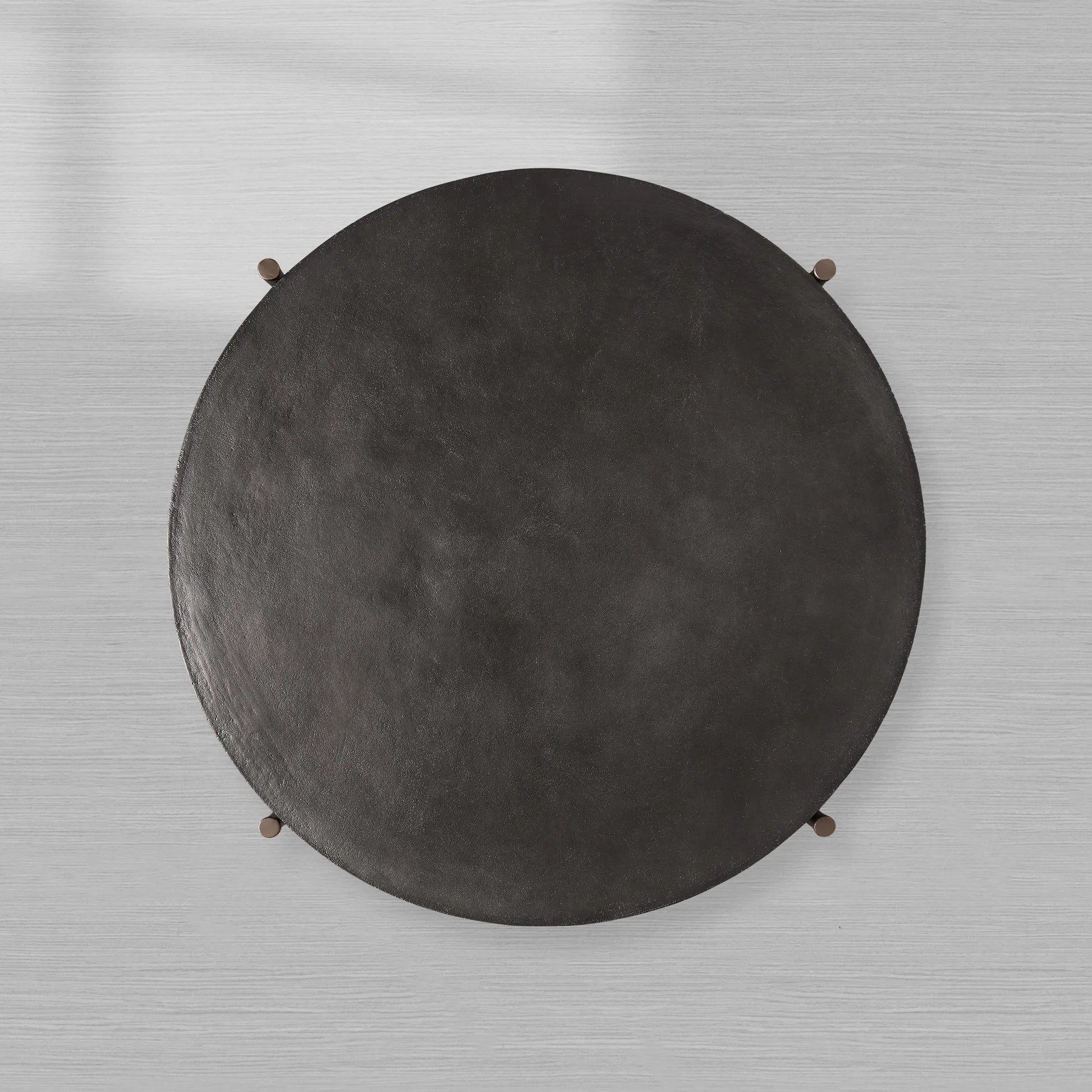 Donovan Cast Aluminum Coffee Table Round Living Room Cocktail Table Metal Top Center Tea Table