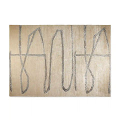Wynra Hand-Knotted Rug Wool & Rayon Blend Carpet in Ivory
