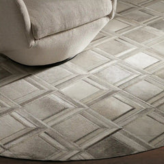 Greer Natural Hair-on-Hide Rug Round Carpet For Living rooms Dining Spaces Bedrooms