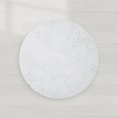 Danny Round Marble Top Coffee Table Oak Wood Base Cocktail Table Living Room Center Tea Table