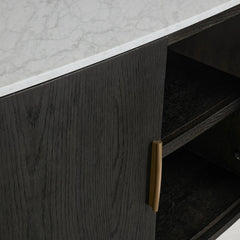 Danny Marble Top Sideboard Oak Wood Buffet Buffet Table Cabinet Country Entryways TV Cabinet