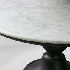 Amelia Marble Top Dining Table with Wood Curved Base Natural Stone Dining Table