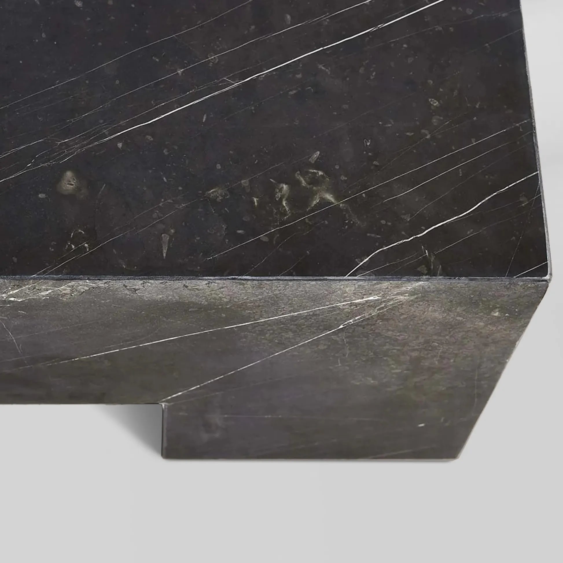 Brooklyn Black Marquina Marble Coffee Table Stone Cocktail Table Rectangle Sofa Center Tea Table