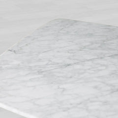 Saint Germain Marble Top Coffee Table Living Room Cocktail Table Clement Wood Base Center Tea Table