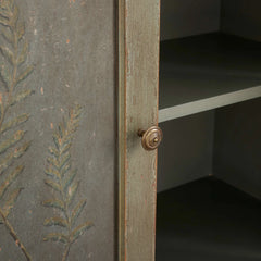 Cosetta Antique Ltalian Sideboard Fern Motif Buffet Table Living Room Wood Entryways Cabinet