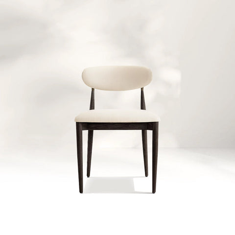 Arnod Fabric Dining Chair Mid-Century Armchair Oak Wood Frame
