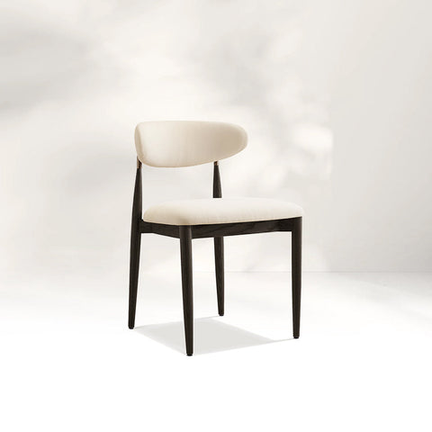 Arnod Fabric Dining Chair Mid-Century Armchair Oak Wood Frame