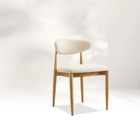 Arnod Fabric Dining Chair Mid-Century Armchair Oak Wood Frame