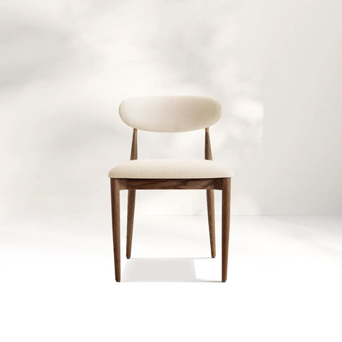 Arnod Fabric Dining Chair Mid-Century Armchair Oak Wood Frame