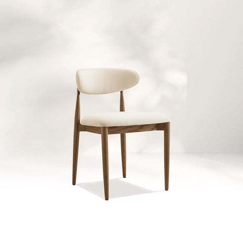 Arnod Fabric Dining Chair Mid-Century Armchair Oak Wood Frame