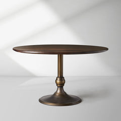 Jacob Round Dining Table with Wade Solid Cast Iron Base