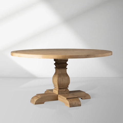 Kensington Round  solid oak Top Dining Table with Finnish Pine Base