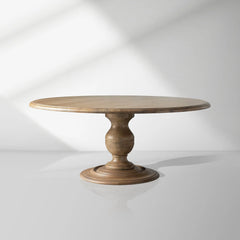 Asolo Round Dining Table Hand-Carved Tulipwood