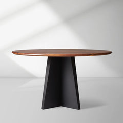 Jacob Modern Simplicity Round Dining Table with Vertex Base