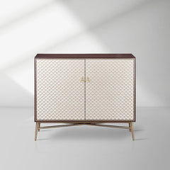 Seraphina Hand-Painted Champagne Gold Finish  Sideboard Buffet Cabinet With Two-Door