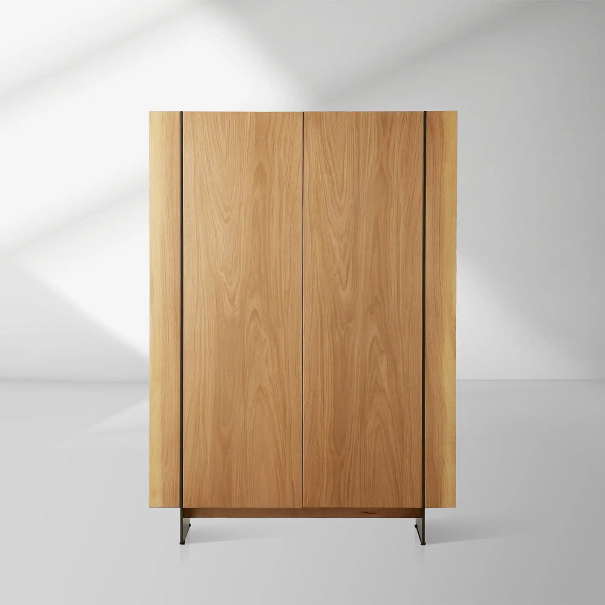 Mihaela Oak Wood Tall Cabinet Wine Barrel Inspired