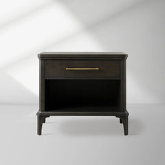 St. Martin Open Oak Nightstand Traditional Bedside table with Soft-Close Drawer