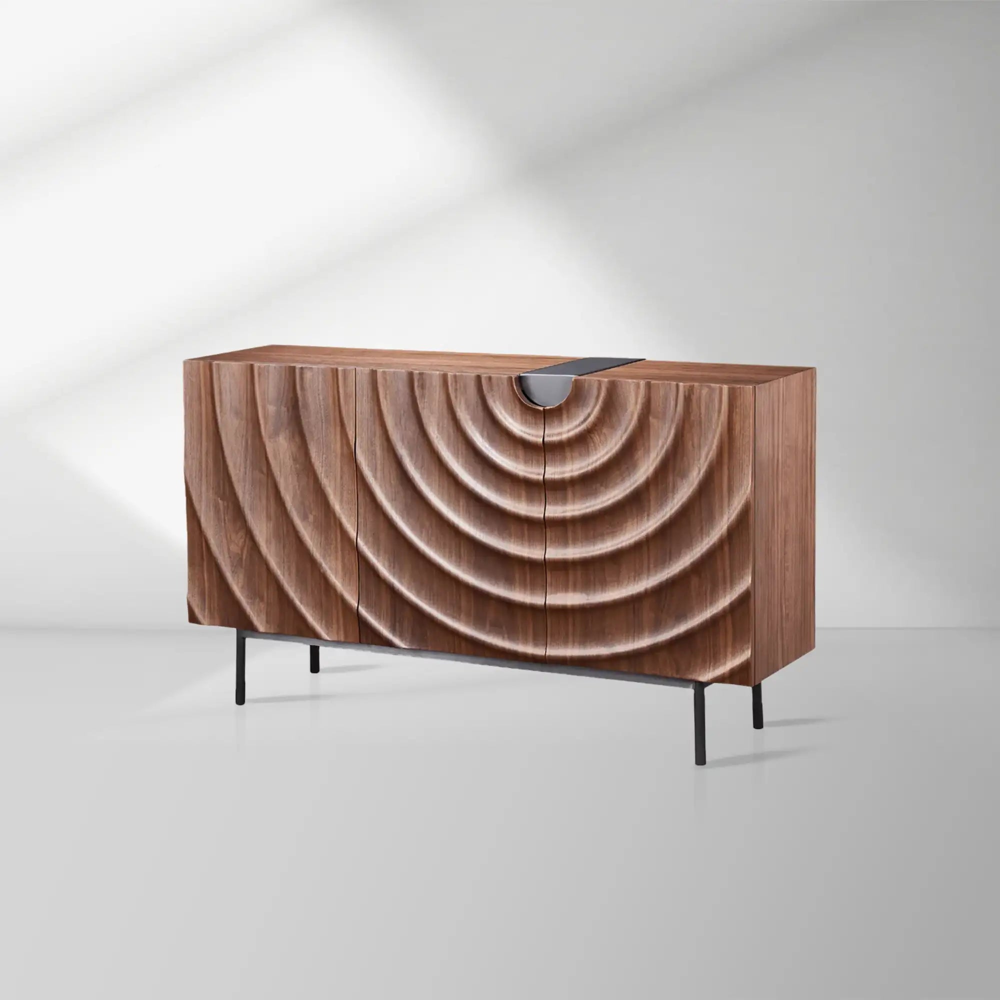 Lunara 3-Door Ripple Sideboard Modern Scandinavian Buffet Cabinets