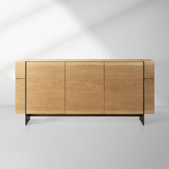 Mihaela Wood water-based process Sideboard Oak Buffet Storage Cabinet