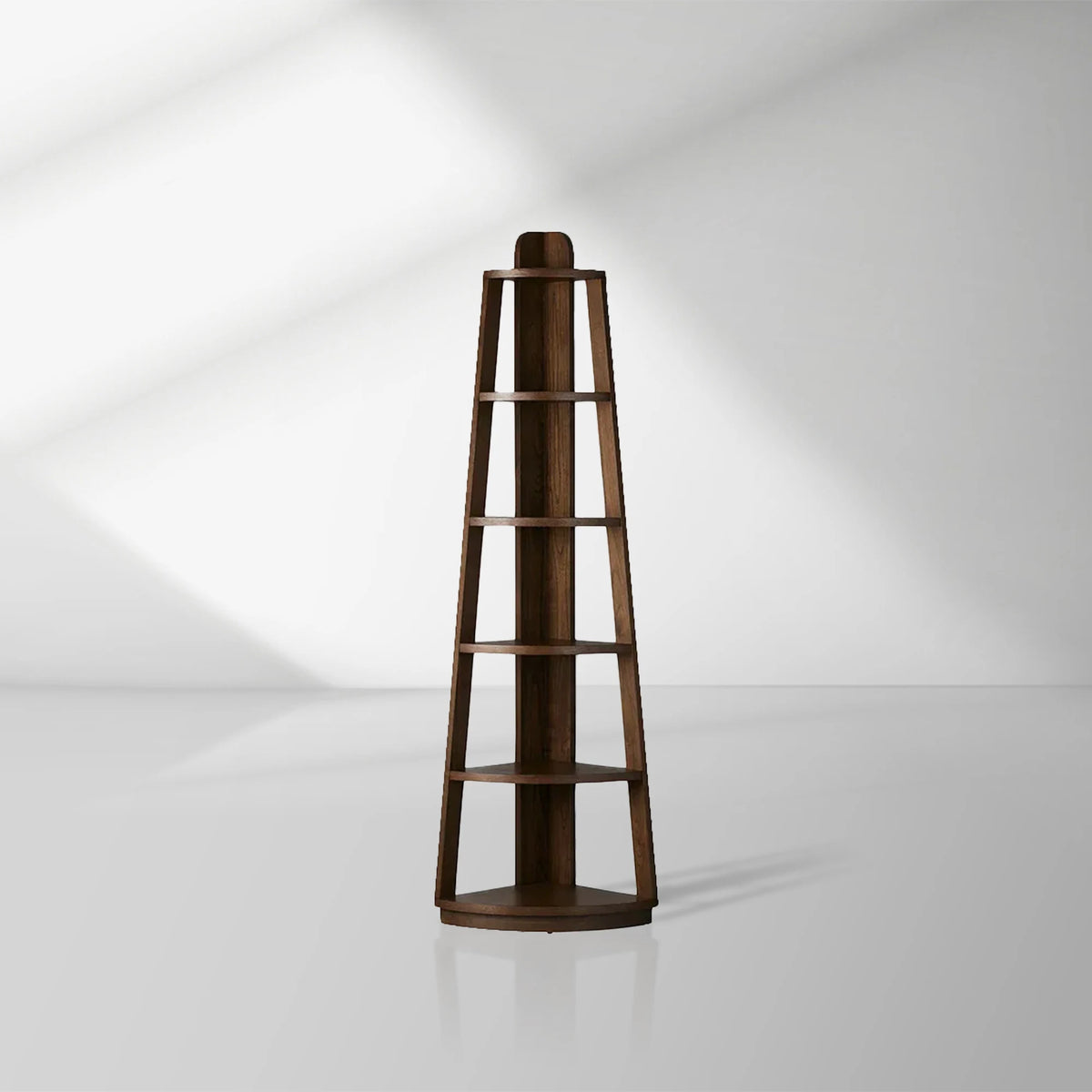 Bowery Modern Corner Bookcase Wood Bookshelf