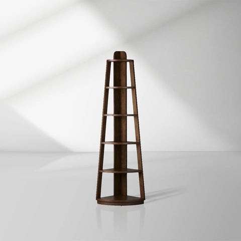 Bowery Modern Corner Bookcase Wood Bookshelf