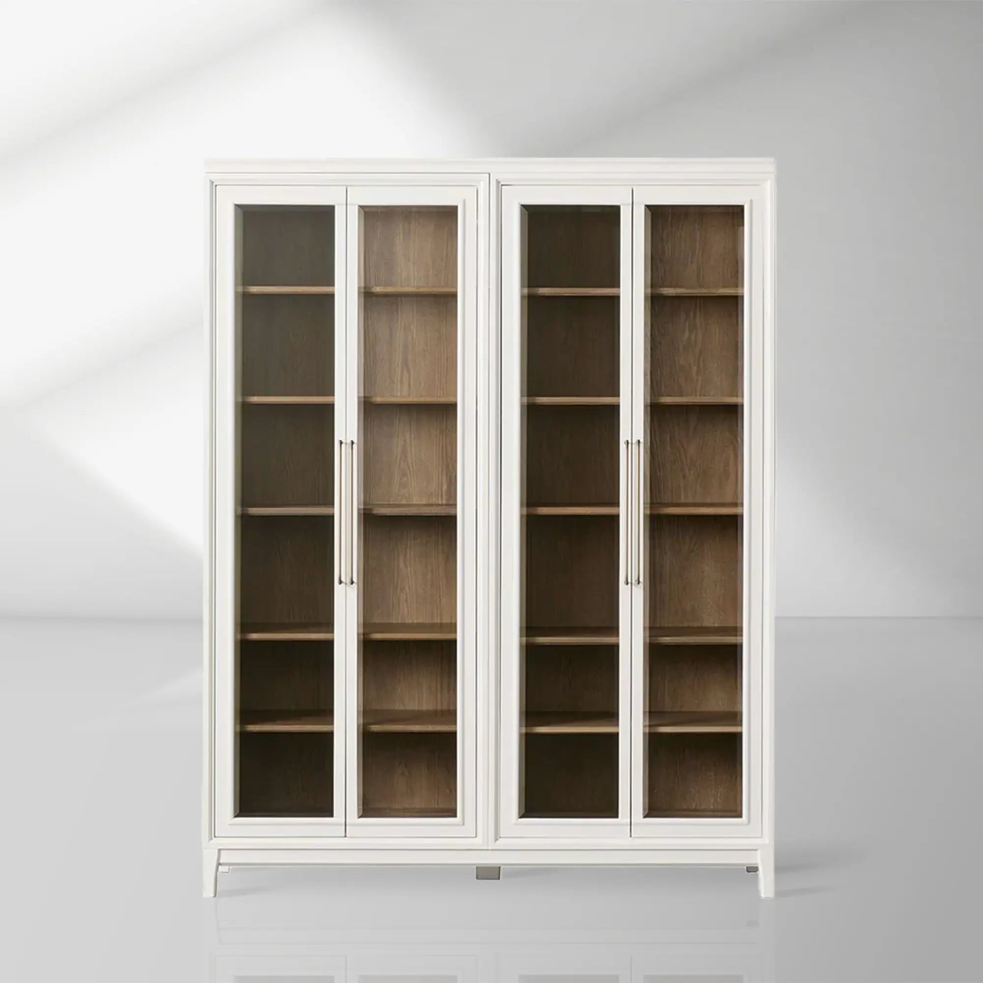 Rowan Modular Wood Tall Display Cabinet With Glass Doors