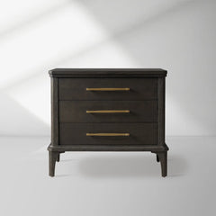 St. Martin Wood Closed Nightstand Oak Bedside table with Soft-Close Drawers