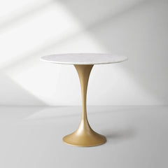 Saint Germain Tavern Small Dining Table Marble Top with Steel Base