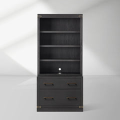 Tremont Modular Wood Bookcase Mid-Century Tall Cabinets