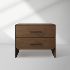 Felton Closed Nightstand Wood Bedside Table with Soft-Close Drawers