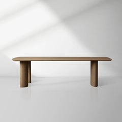 Theo Curved Dining Table Solid Oak Design with Sculptural Base