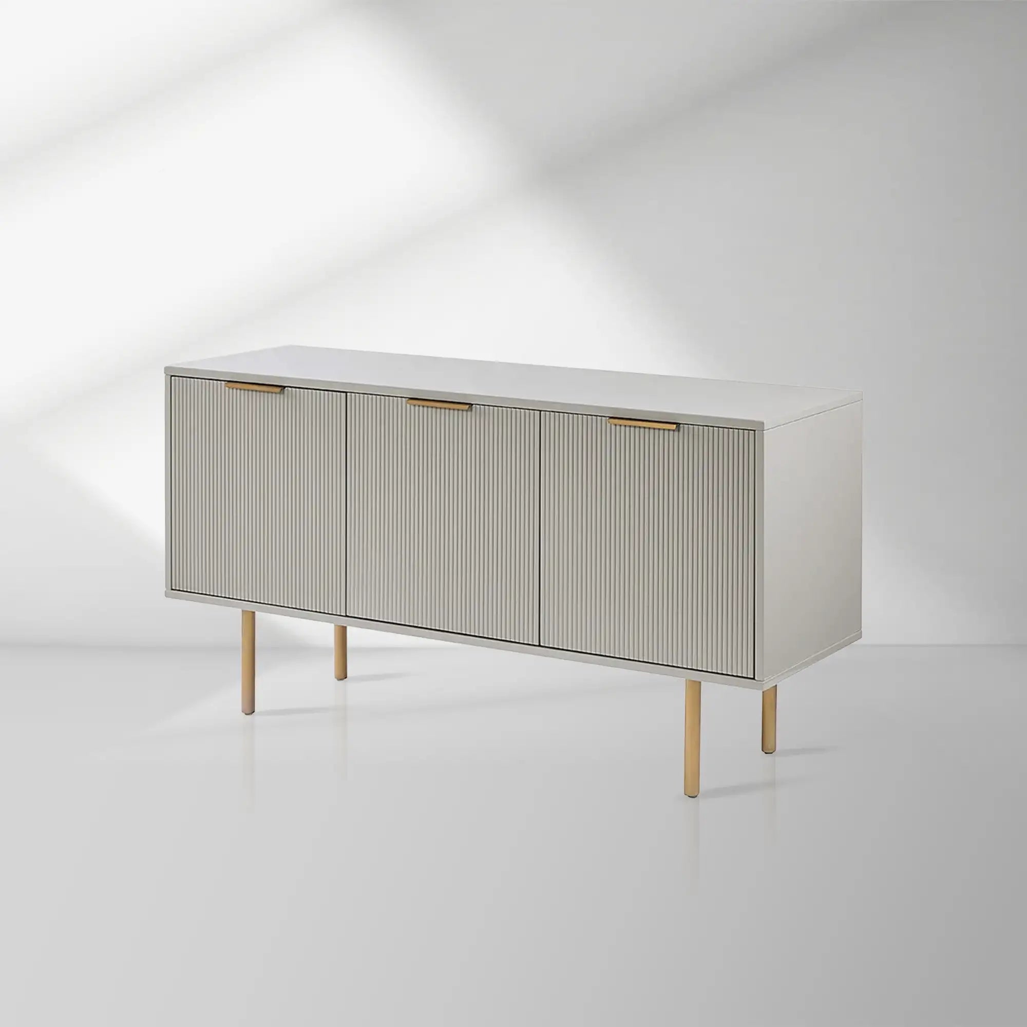 Doroda Modern Wood Frame Sideboard Spacious Cabinets With Gold Hardware