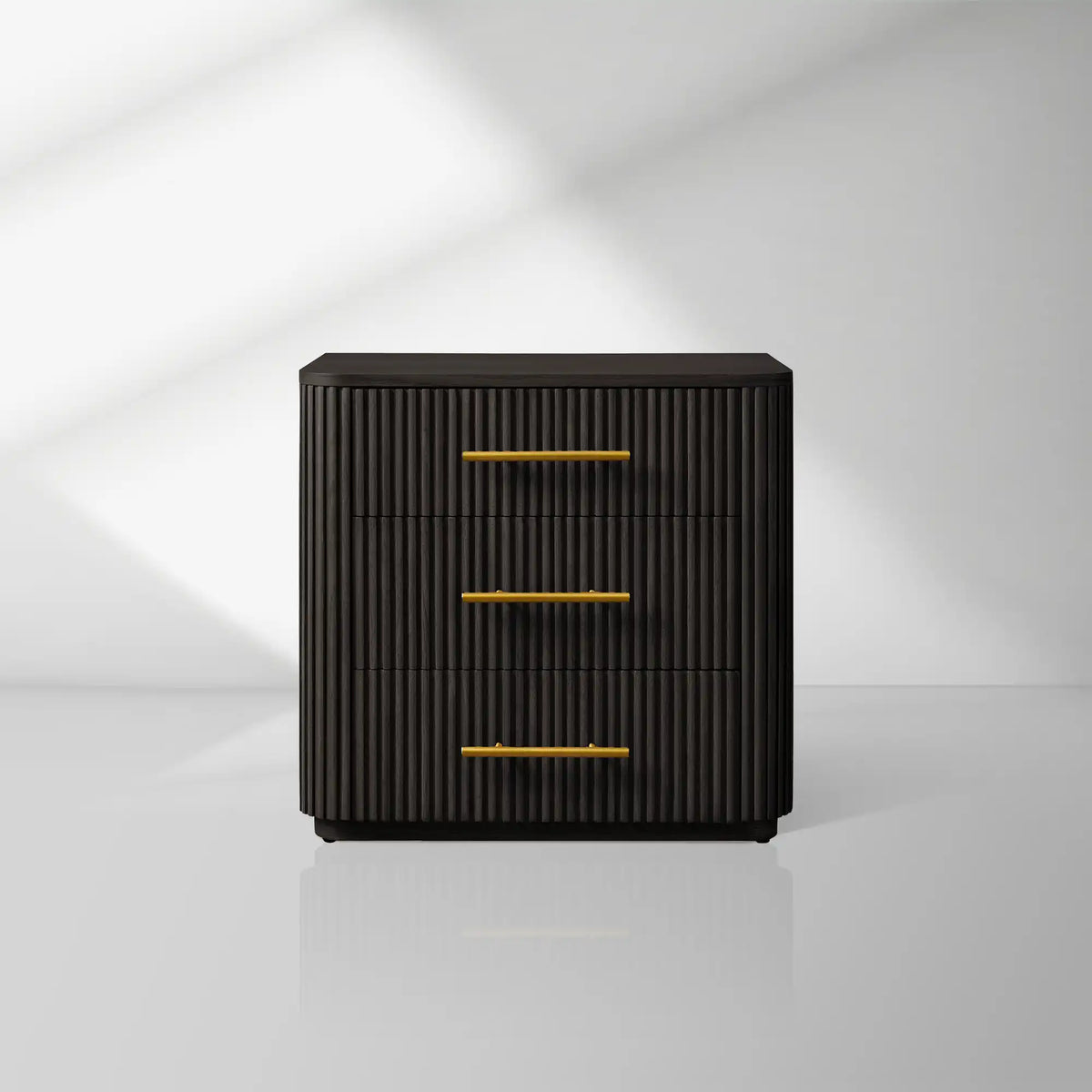 Finnley Wood Nightstand Bedroom 3 Drawer Chest Cabinet