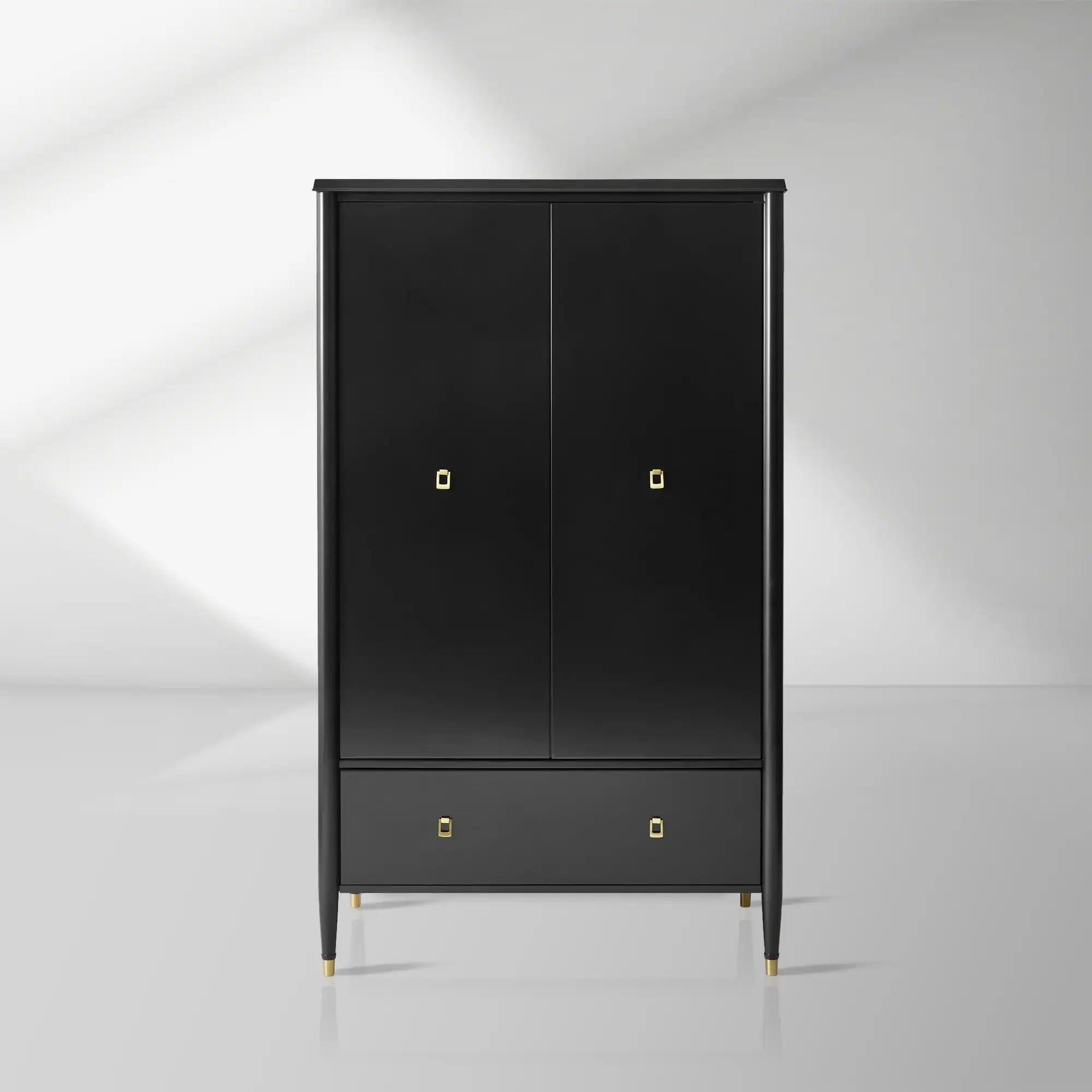 Lavenir French-Inspired Gloss Black Drawer Armoire