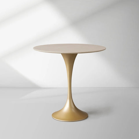 Saint Germain Tavern Small Dining Table Marble Top with Steel Base