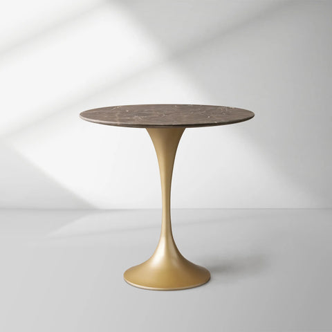 Saint Germain Tavern Small Dining Table Marble Top with Steel Base