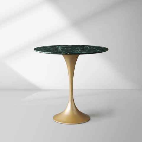Saint Germain Tavern Small Dining Table Marble Top with Steel Base