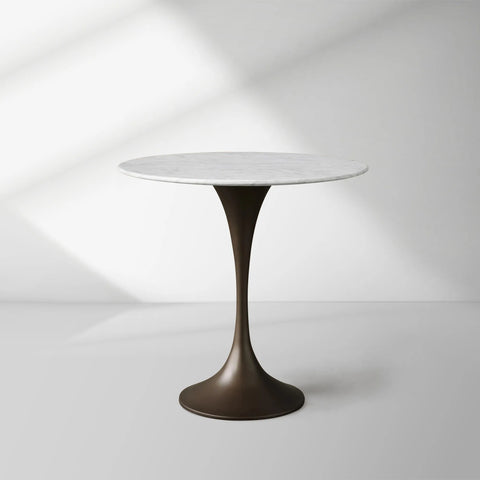 Saint Germain Tavern Small Dining Table Marble Top with Steel Base