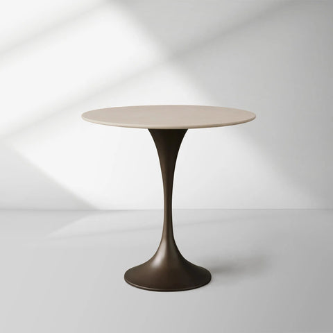 Saint Germain Tavern Small Dining Table Marble Top with Steel Base
