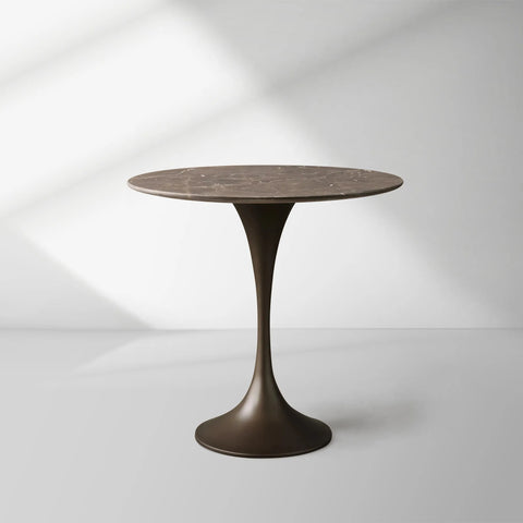 Saint Germain Tavern Small Dining Table Marble Top with Steel Base