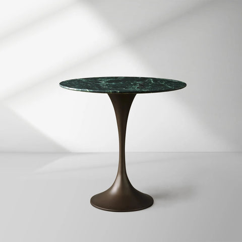 Saint Germain Tavern Small Dining Table Marble Top with Steel Base