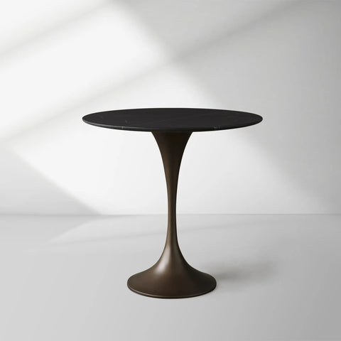 Saint Germain Tavern Small Dining Table Marble Top with Steel Base