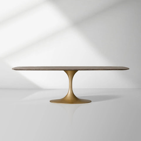 Saint Germain Stone Top Dining Table with Launette Steel Base