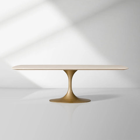 Saint Germain Stone Top Dining Table with Launette Steel Base