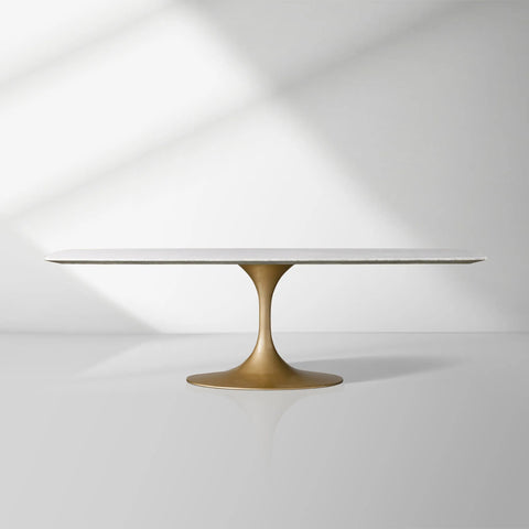 Saint Germain Stone Top Dining Table with Launette Steel Base