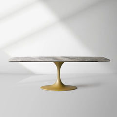 Vincenza Marble-Look Ceramic Dining Table with Steel Base