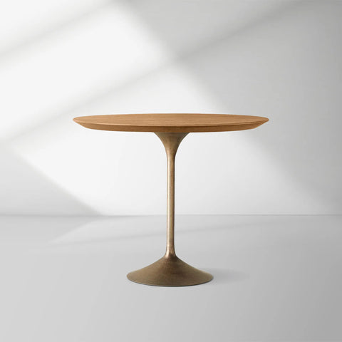 Aero Wood Bistro Table with Arched Cast Steel Base