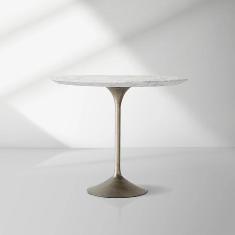 Aero Handcrafted Stone Bistro Table with Steel Base